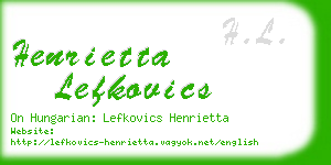 henrietta lefkovics business card